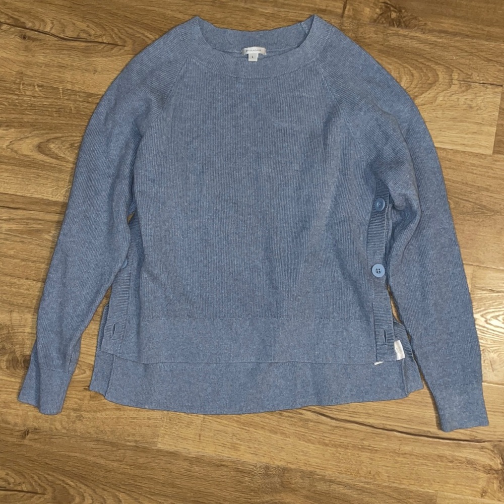 Blue Stella & Dot side button sweater size large